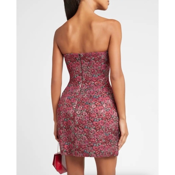Liv Foster Strapless Floral Jacquard Mini Dress - Picture 4 of 6